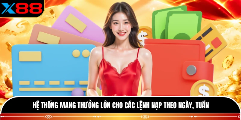 Hệ thống mang thưởng lớn cho các lệnh nạp theo ngày, tuần